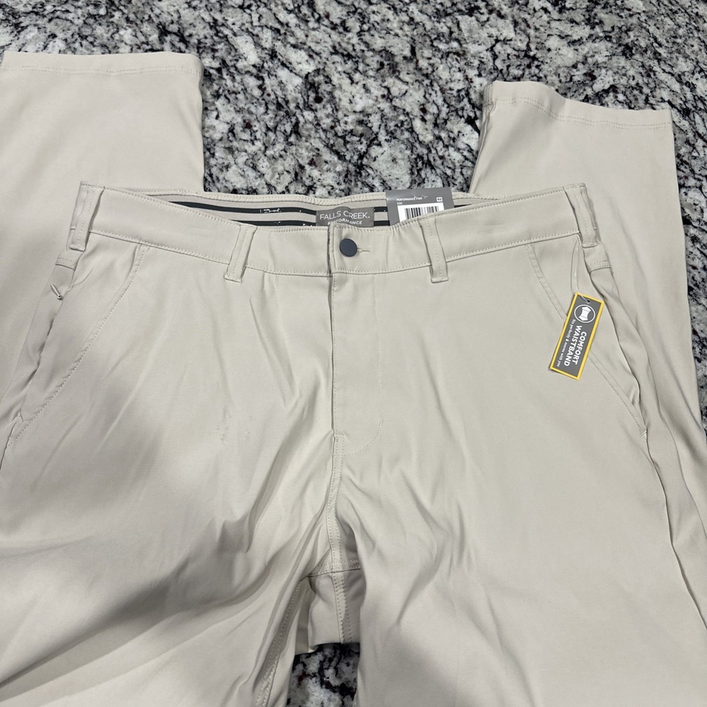 Falls Creek Performance Golf Pants Mens 38x32 Straight Fit Tech Comfort Fast Dri